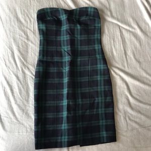 Club Monaco Tartan Strapless Dress, Size 2